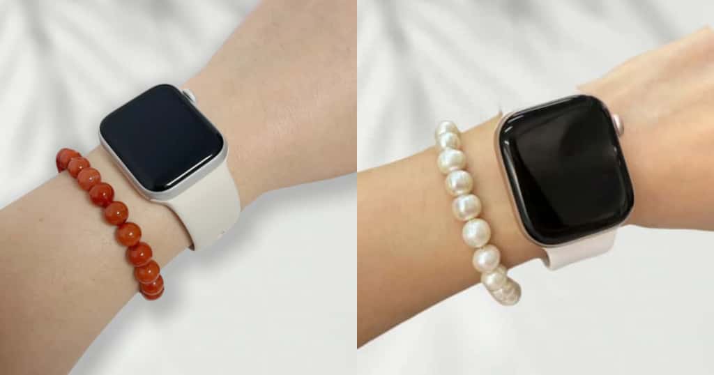 Apple Watch（スポーツバンド） + カジュアルなビーズブレスレット