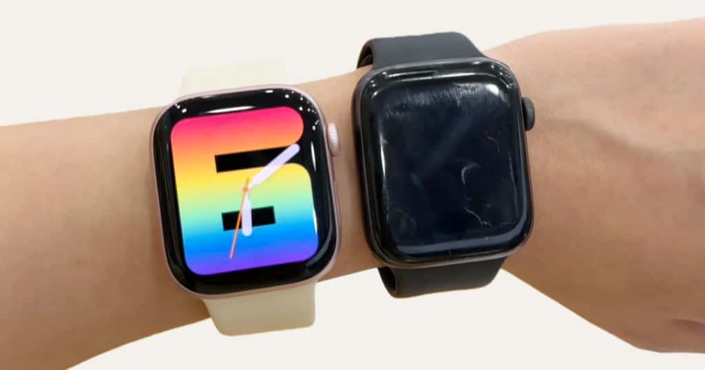 Apple Watch SE3 44mmと40mmの装着イメージ