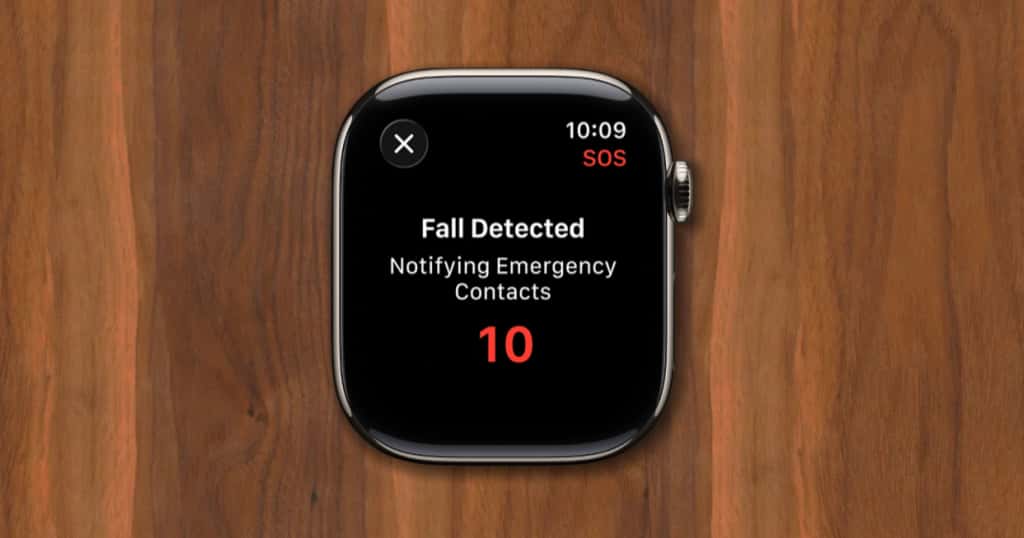 Apple Watch 転倒検知画面