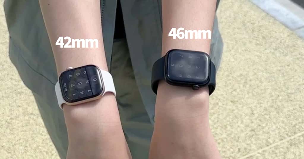 手首15cmでのApple Watch Series 11 42mmと46mm比較