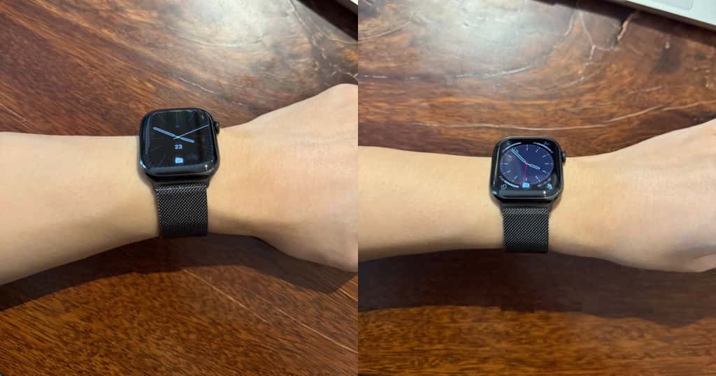常時点灯が有効になっているApple Watchの画面表示