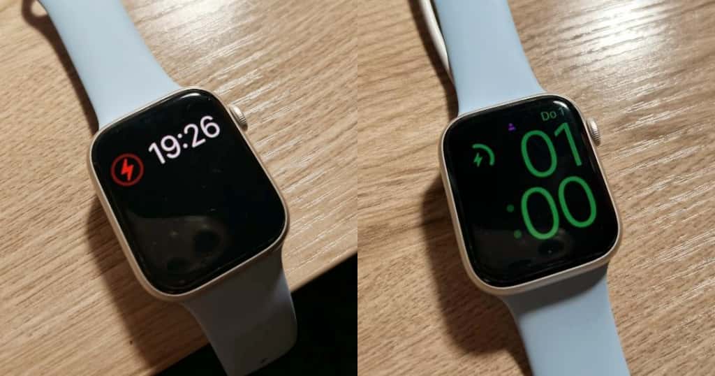 充電中のApple Watchの画面